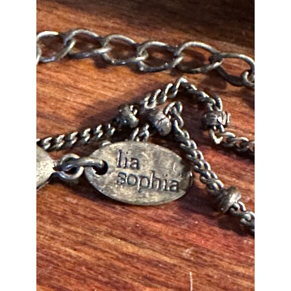 Lia Sophia Chandelier Pendant Gold Tone Necklace Pink Crystals - Picture 3 of 4